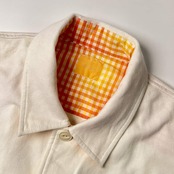 Karl Helmut カールヘルム デザイン 猫目ボタン コットン ワークジャケット L/ホワイト メンズ