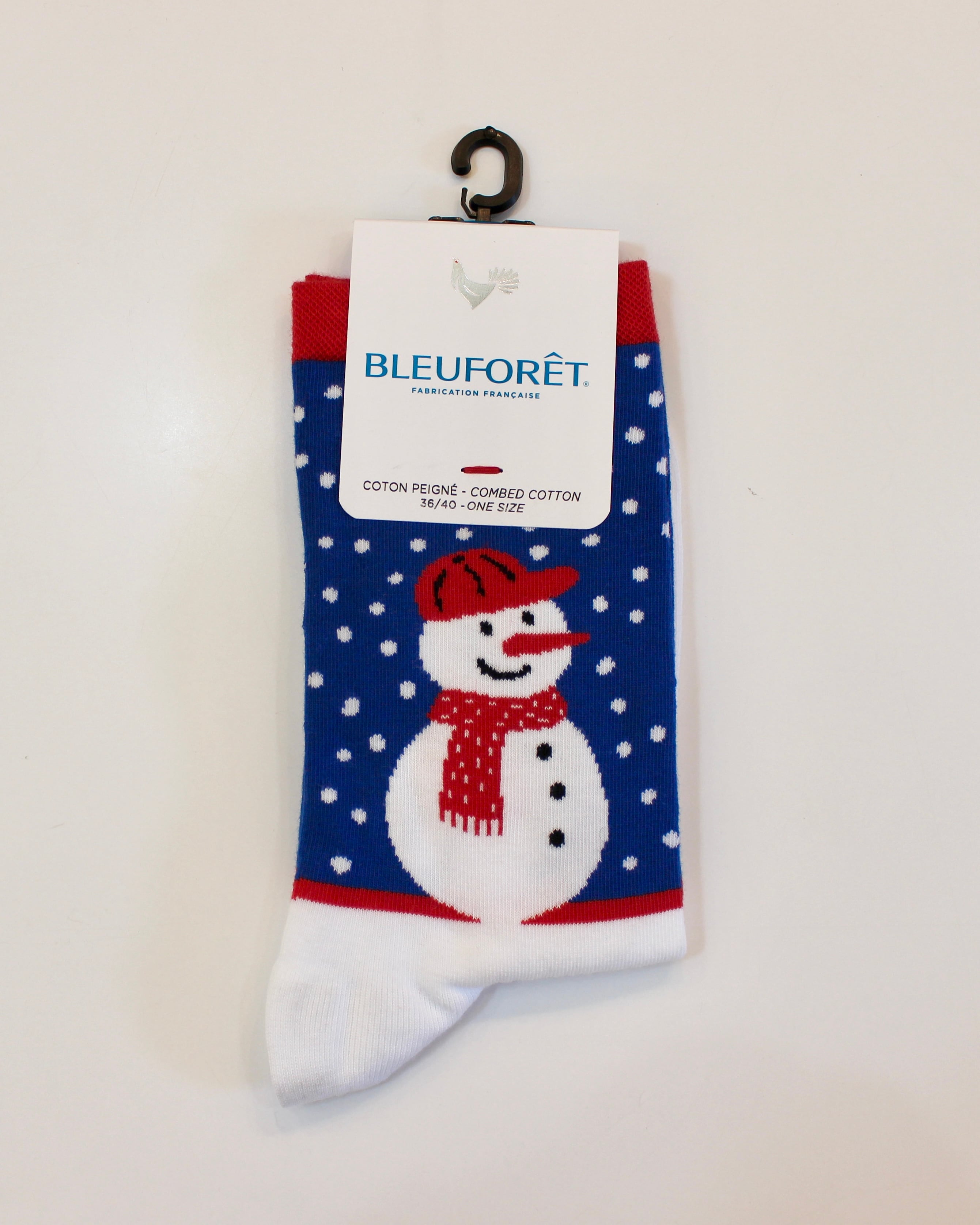 BLEU FORET/snowman pattern socks