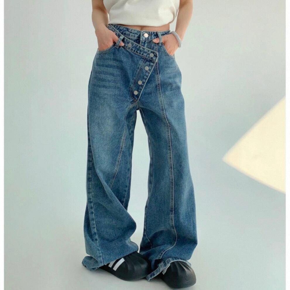 ボタンフロント ワイド デニムパンツ SA10188