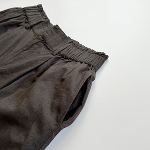 Cotton linen straight pants (black)