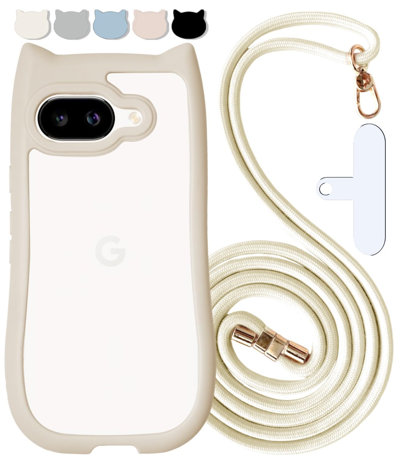 shinyle 対応pixel 9a ケース クリア 可愛い 猫耳 ショルダー 9a グーグルピクセル向けの ストラップ付き スマホケース 9A 携帯ケース 耐衝撃 スマホカバー9a 透明 韓国 for google ピクセルクリアケース 9a 肩掛け 首掛け ストラップ かわいい おしゃれ ねこみみ カワイイ 女子 女の子 推し活 猫カバー