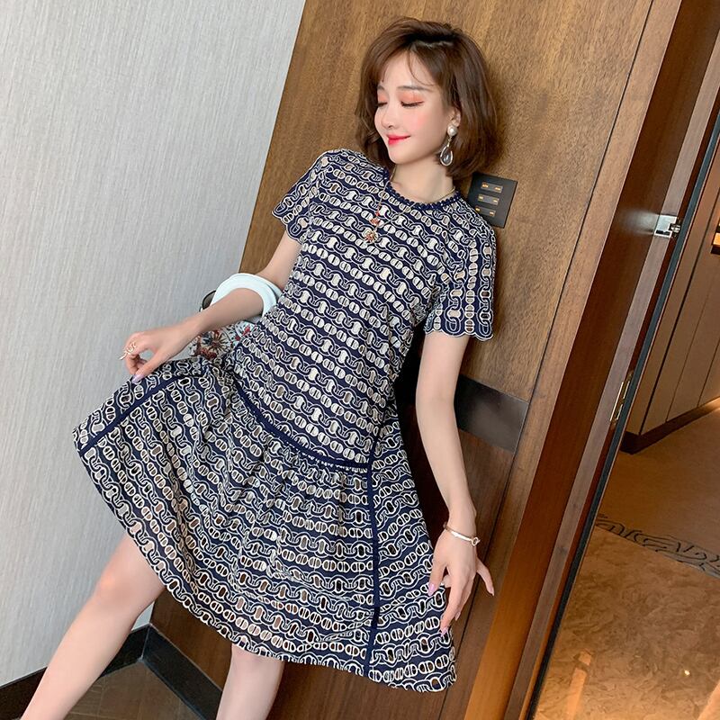 刺繍ジャカードスカート ドレス ステッチ MIUCO39170582130