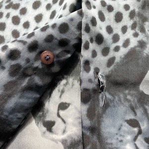 old animal print open collar shirt