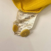 リネン混 Christian Dior SPORT クリスチャンディオール スポーツ 長袖 ポロシャツ L/イエロー レディース