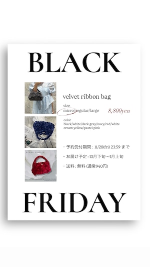 【11/28限定予約販売】velvet ribbon bag  micro
