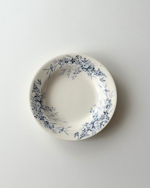 Creil et Montereau 　クレイユモントロー　/　“LINOTTE”　blue　深皿プレート　b