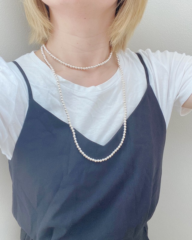 Silver long necklace