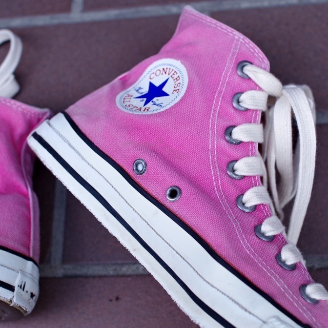 PINK !! 1990s Converse All Star Size 8 1/2 27cm / 90年代 コンバース オールスター ハイ ...