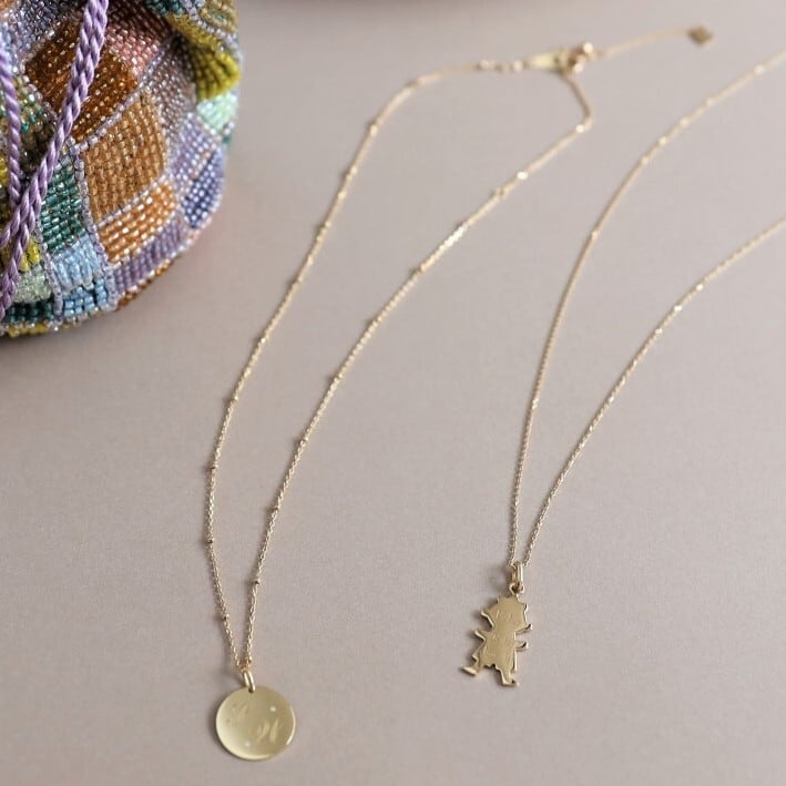 ボールチェーンK18YG ネックレス 45cm（フリーアジャスター付き