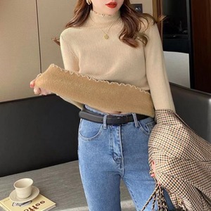 ハイネック ニット レディース 春秋冬 トップス 韓国 リブニット きれいめ おしゃれ 大人 かわいい 裏起毛 保温 暖かい シンプル 大人可愛い 大人女子
