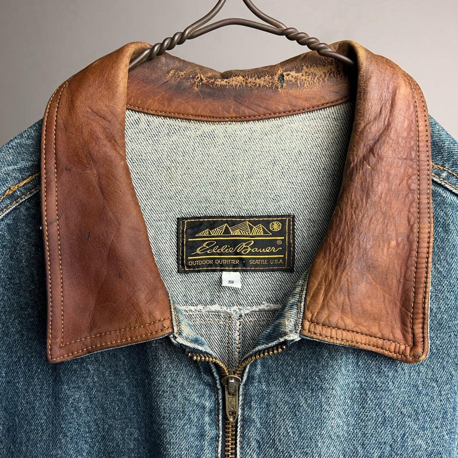 80's~90's Eddie Bauer Denim×Leather Jacket 80年代 90年代 エディ