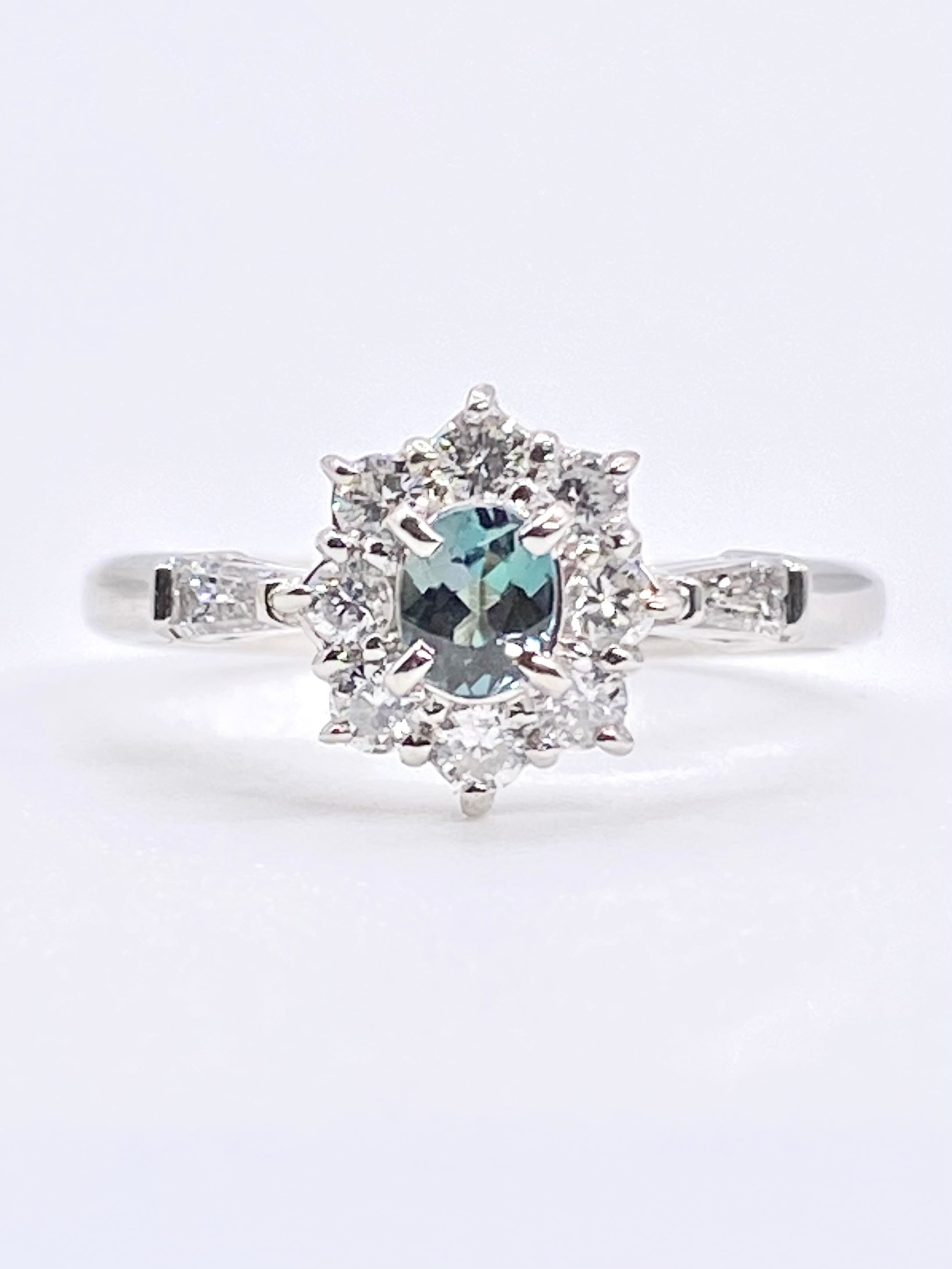 アレキサンドライト 0.194ct / ダイヤモンド 計0.31ct Pt900 リング 8