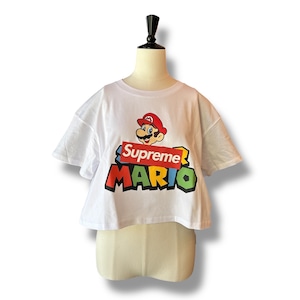 "women's"Cropped T-shirts-SupremeMARIO【BLACKSCORE】クロップドTシャツ　ブラックスコア