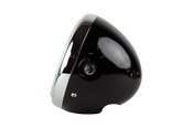 6-1/2inch Lucas-type Head light GlossBLACK/CHROME RIM