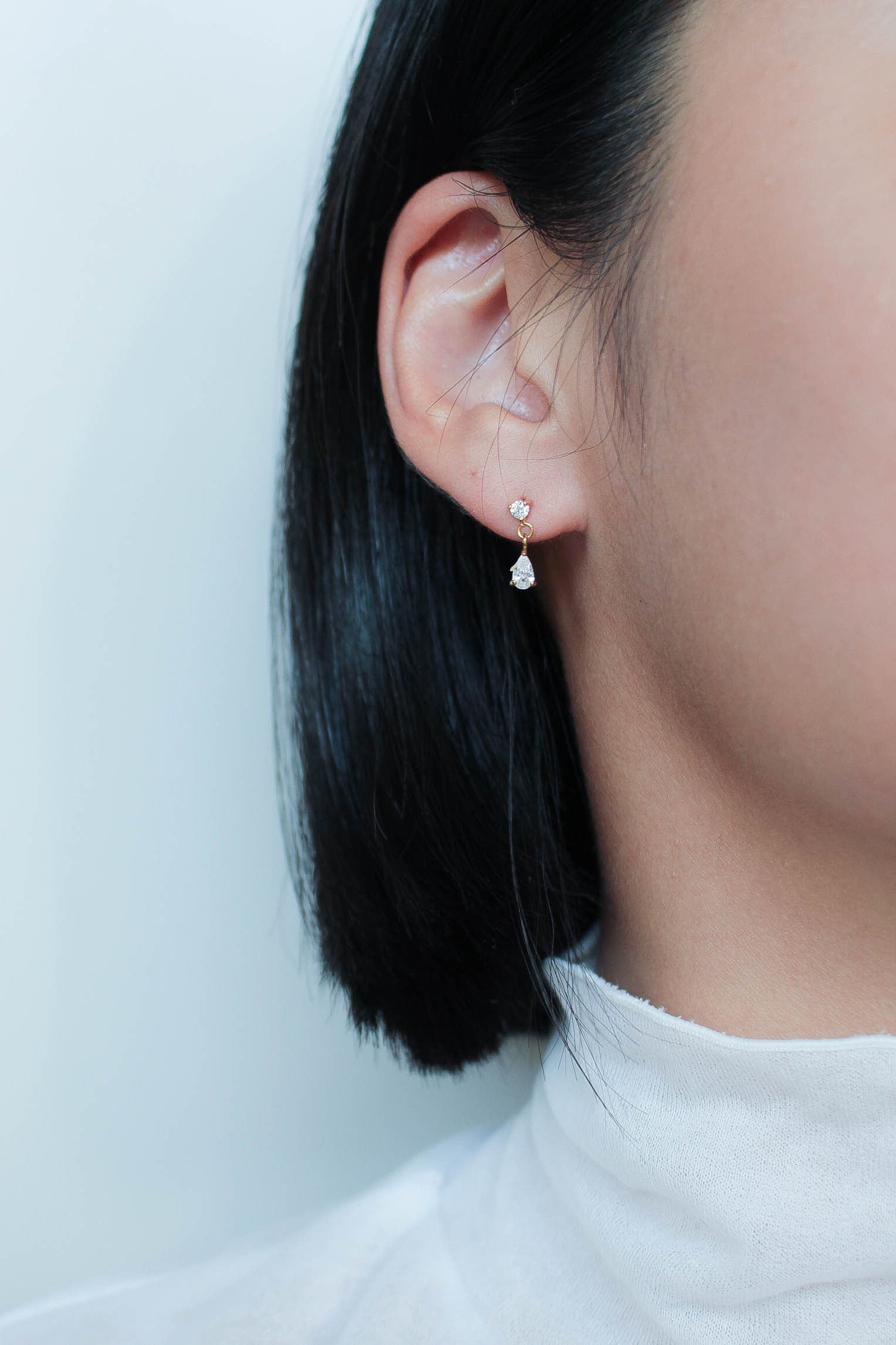 Drop Sway Zircon Pierce | ebine(エビネ)|金属アレルギー対応アクセサリー