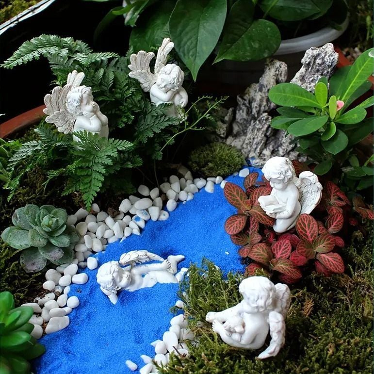 天使 ガーデンオーナメント 5点セット 庭飾り かわいい 癒し