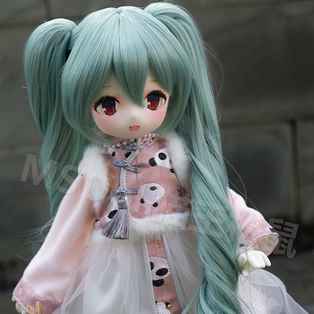 BJD人形用ウィッグ wig  ⭐️ ロング  初音風ウィッグ グリーン MS-doll SDサイズ人形用