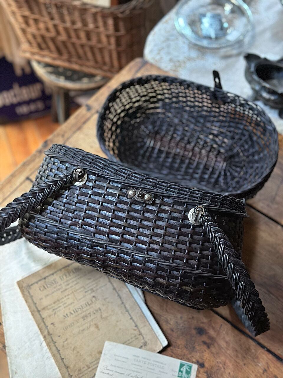 フランスアンティーク ブラックパニエ 差し込み金具 | Brocante de La