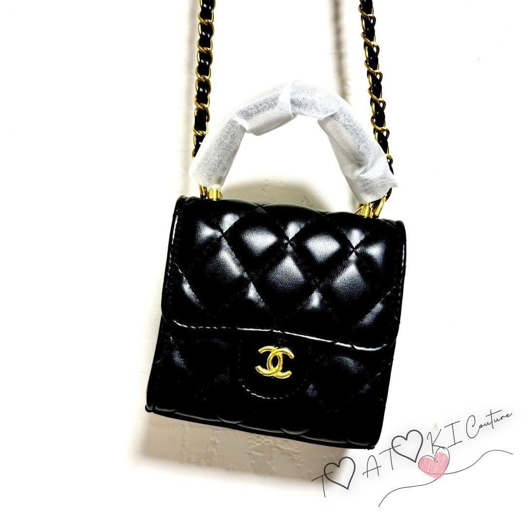 ノベルティ CHANELキルティングバッグ黒 ノベルティ】♡CHANEL♡ ブラック キルティング ミニバッグ チェーン