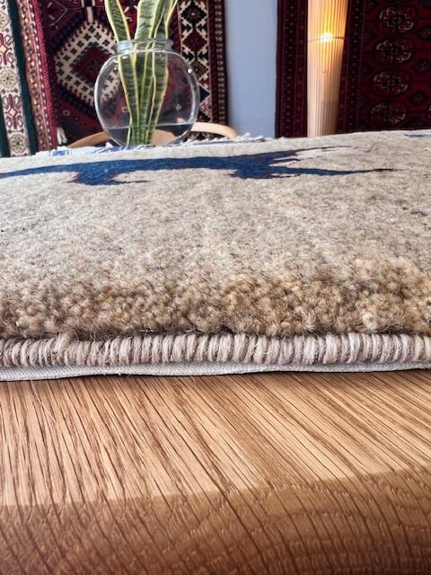 送料無料】【90×60】No.61127 ギャッベ（ライオン）玄関マットサイズ