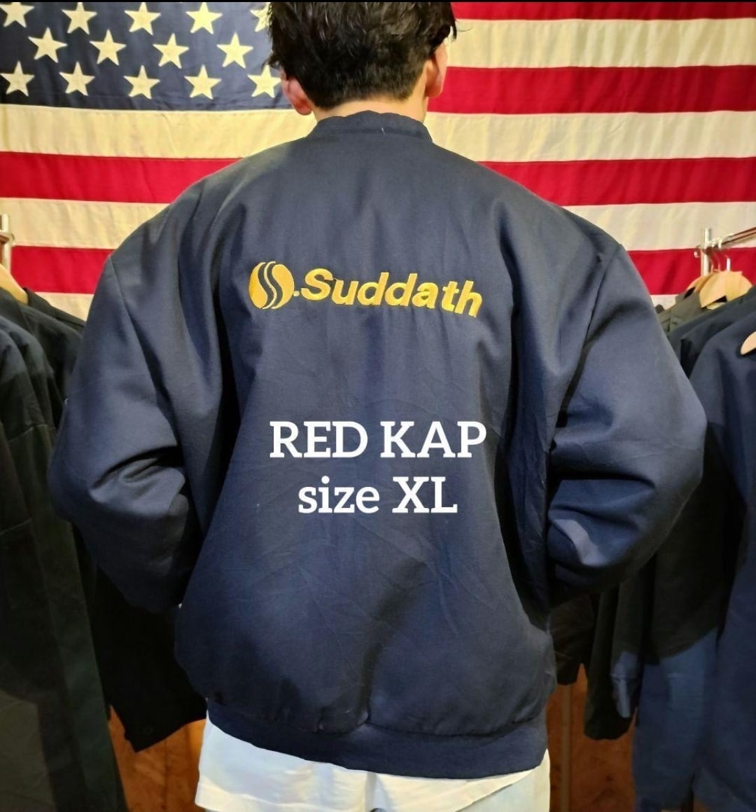 Used ジャケット◆XL RED KAP ワークジャケット バック刺繍 ネイビー◆ヴィンテージ USA古着