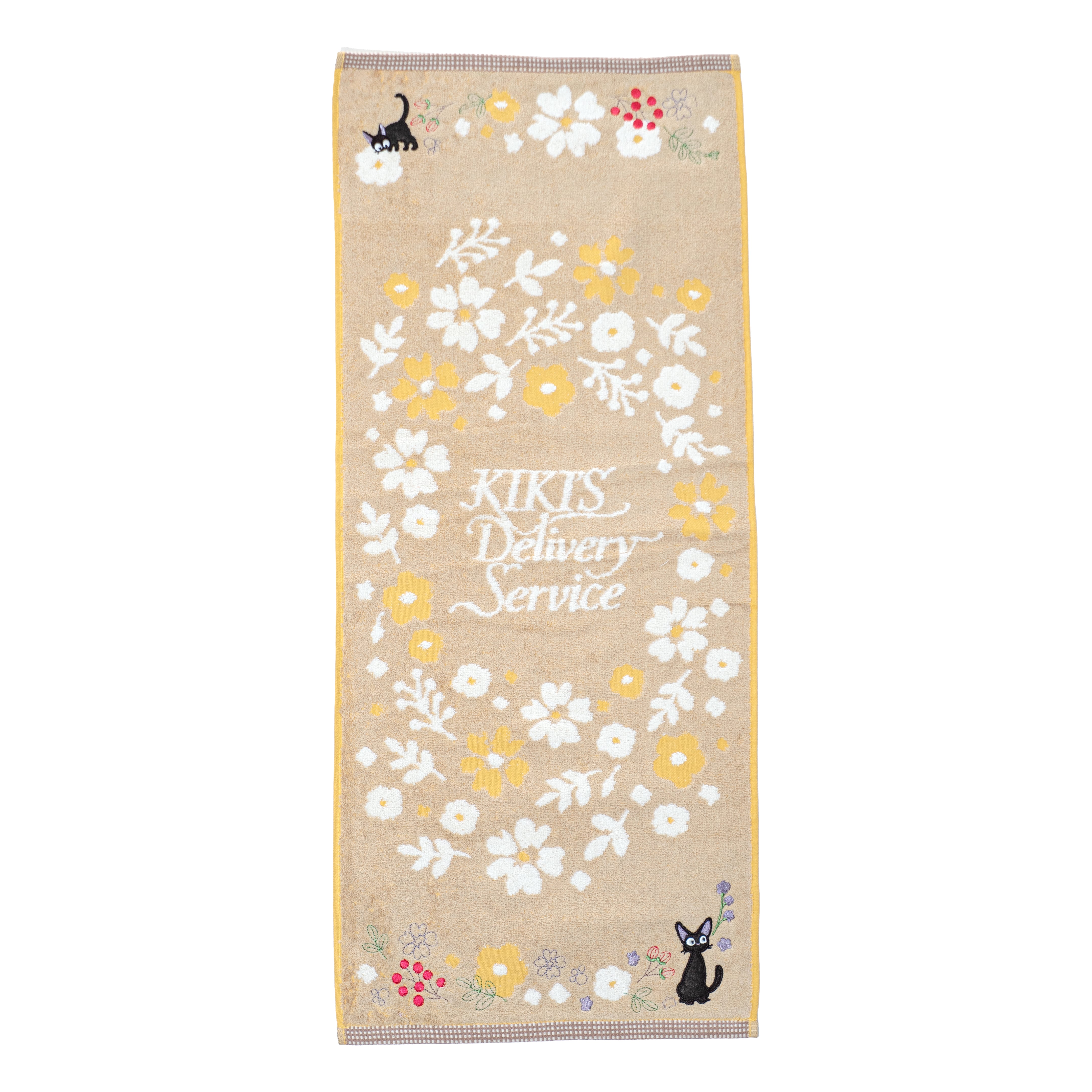 魔女の宅急便 フェイスタオル セピアフラワー（7362） | すすのこ商店