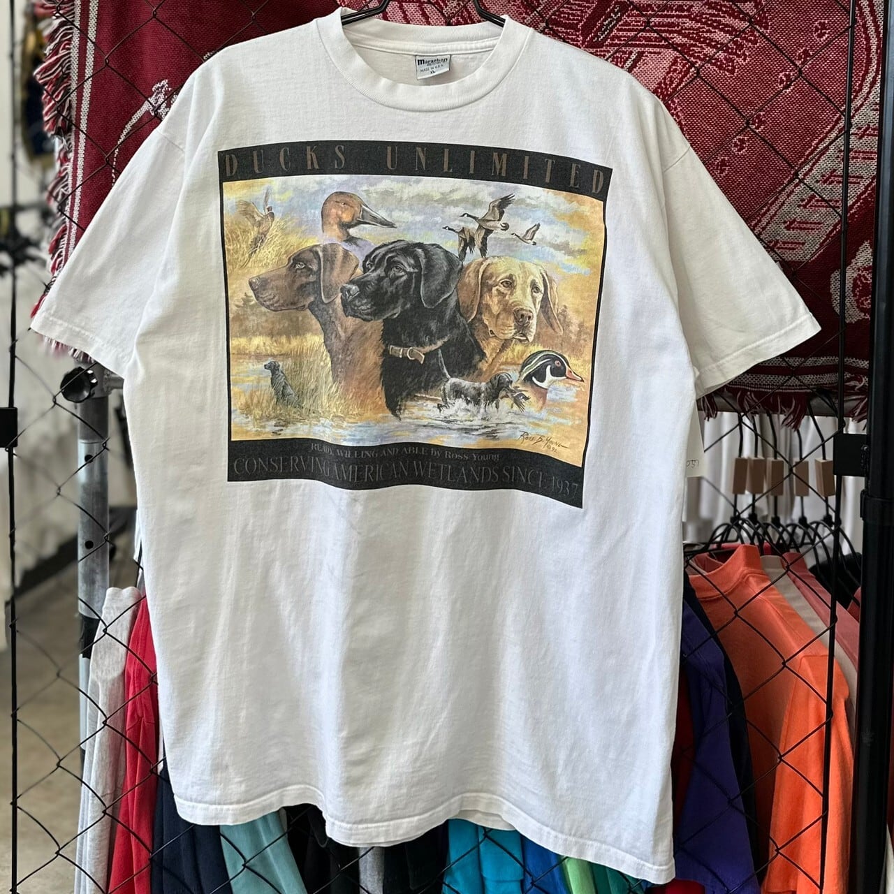 Madein USA アメリカ製　ゾウ柄　Tシャツ　動物　アニマル　90s