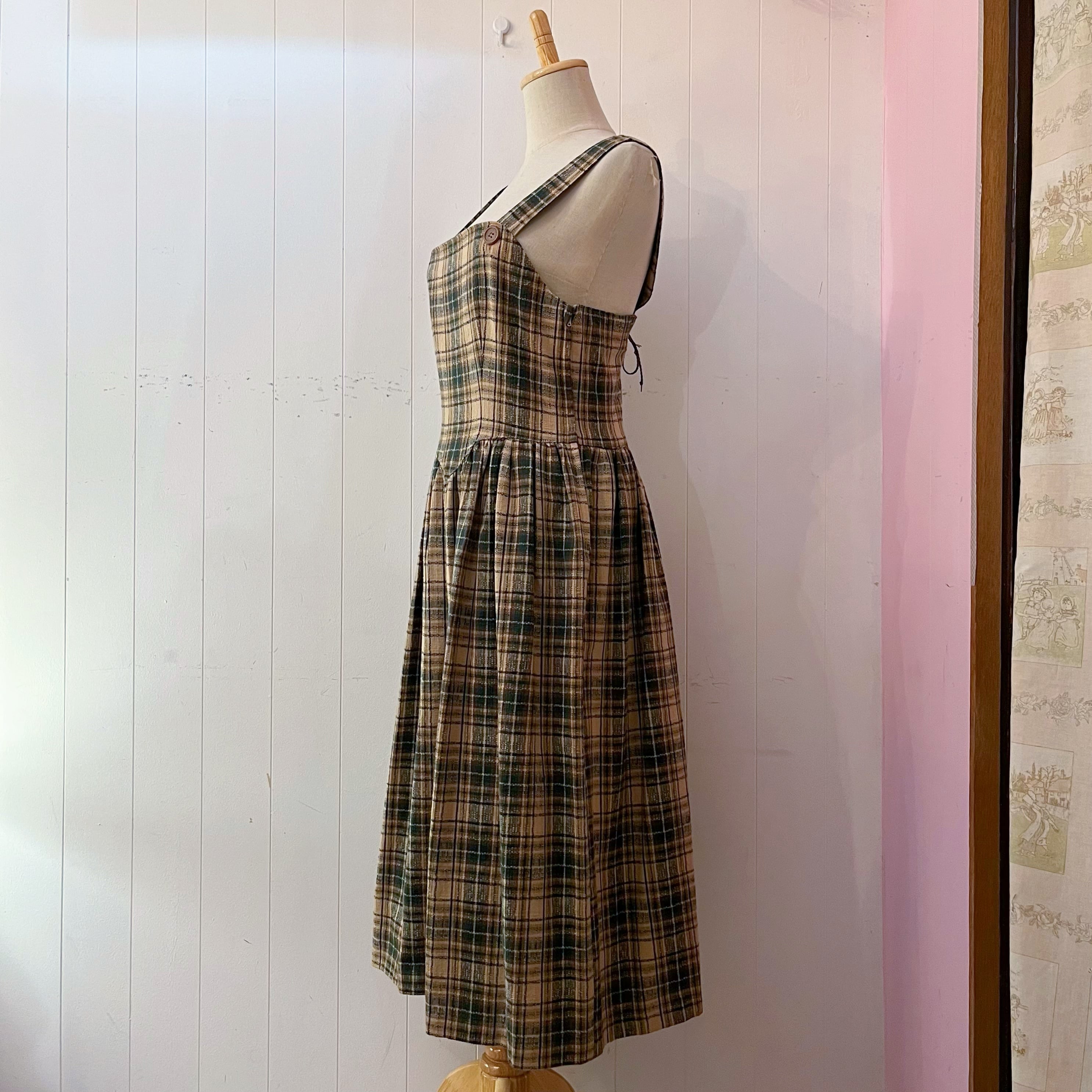 green check jumper skirt
