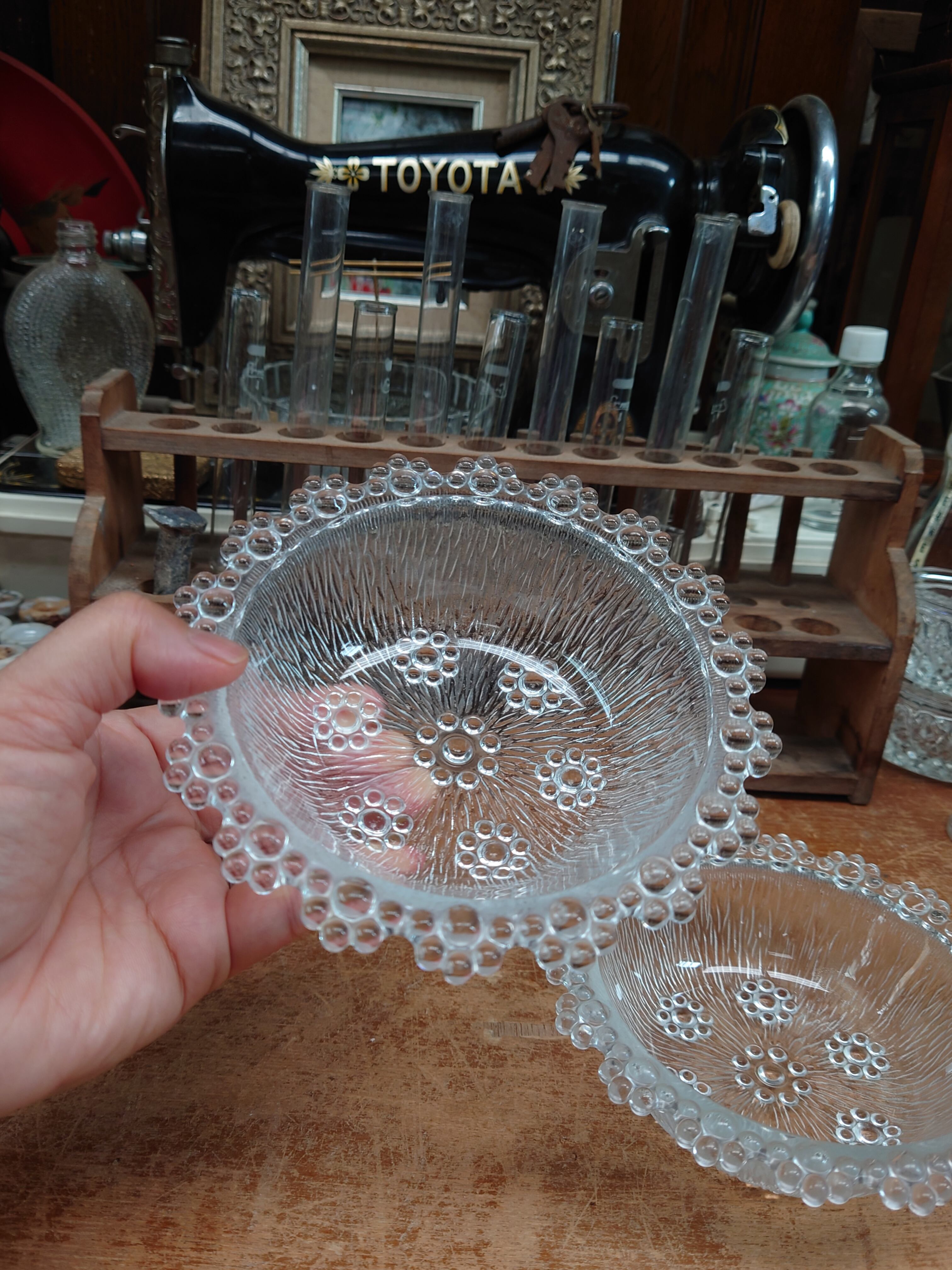 昭和レトロADERIA GLASSアデリアピコットカラーボウル石塚硝子