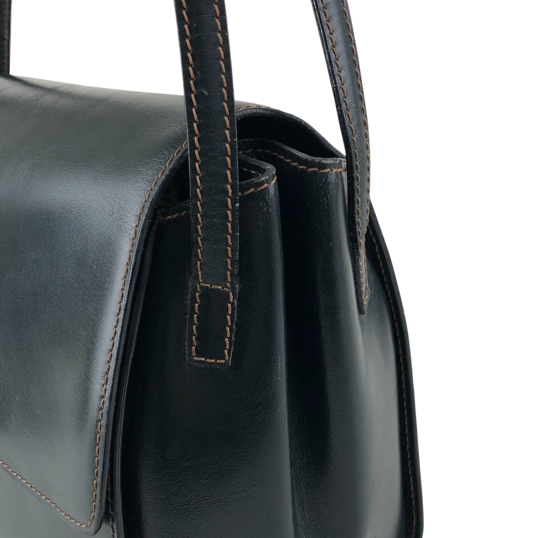 LOEWE ロエベ ショルダーバッグ ダークグリーン ロゴ レザー vintage