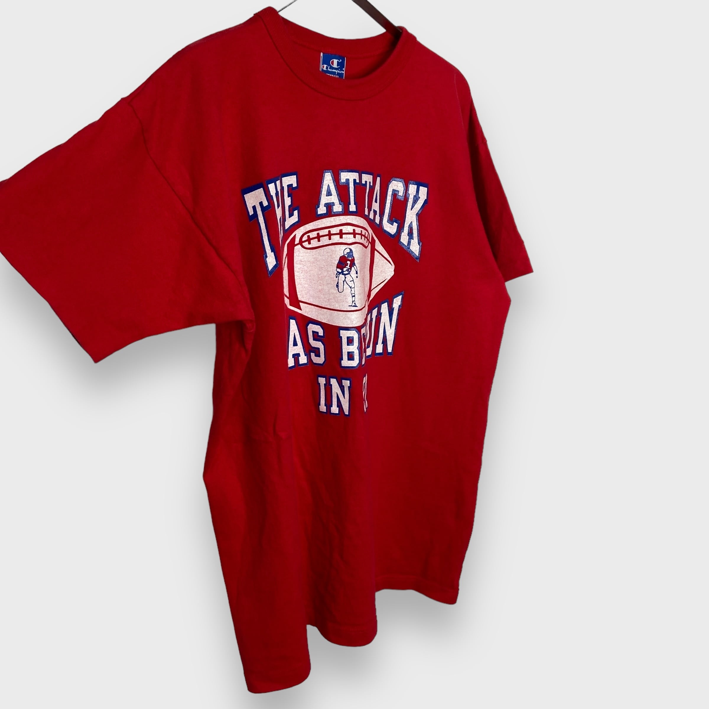 90s USA製 チャンピオン ラバープリントカレッジTシャツ 青タグ 90s USA製 チャンピオン ラバープリントカレッジTシャツ 青タグ