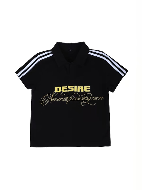 【SEXXDEVIL】“DESIRE” Black & Gold Polo Shirt