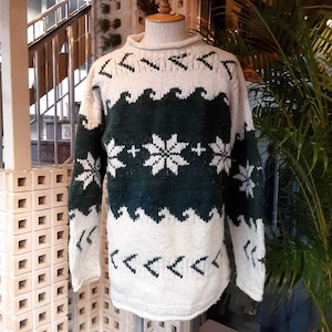 "REY WEAR" Ecuador hand knit sweater / "レイウェア" エクアドルニット セーター