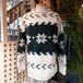 "REY WEAR" Ecuador hand knit sweater / "レイウェア" エクアドルニット セーター