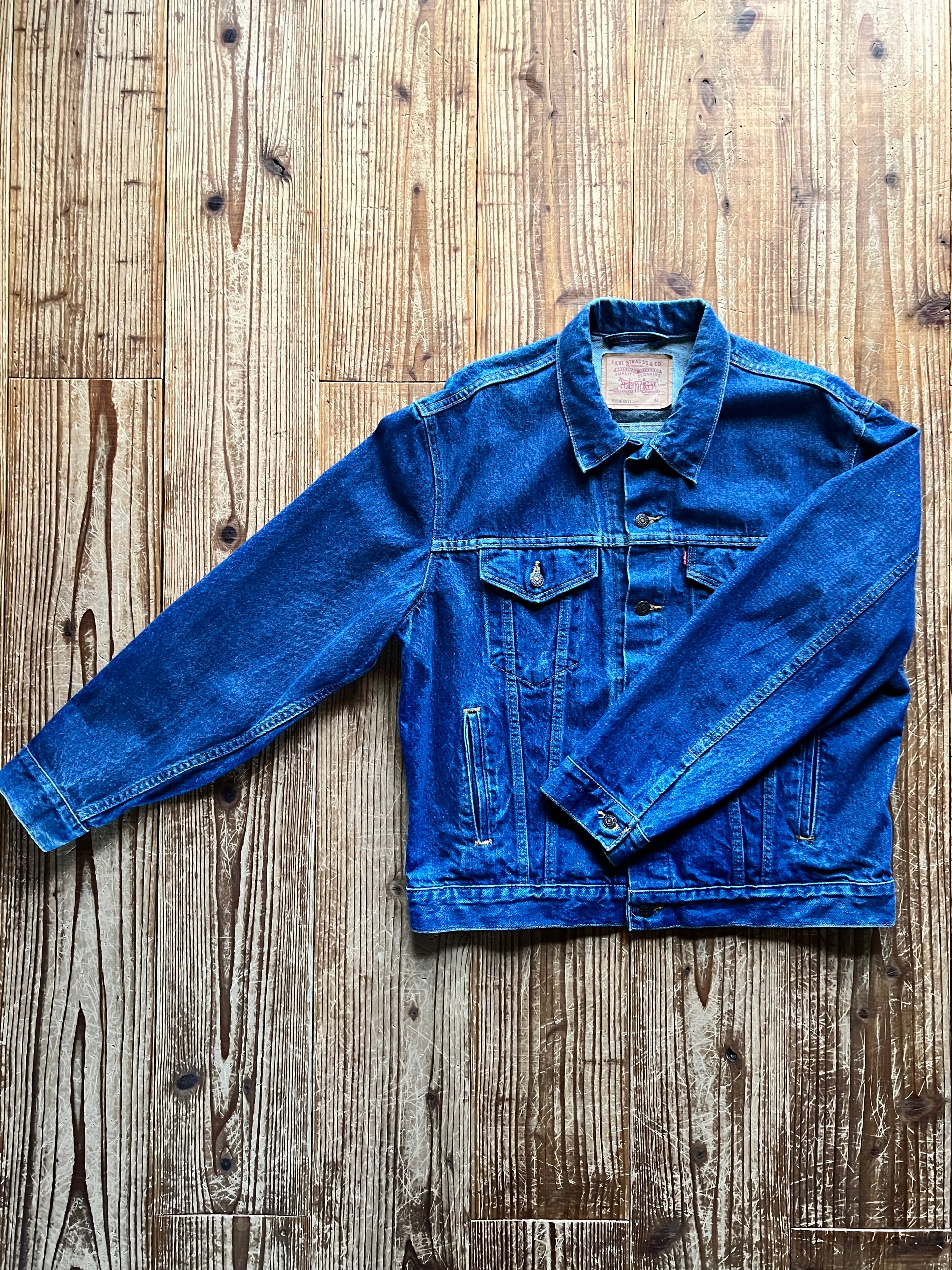 90's Levi's 70506 デニムジャケット 4ポケット 濃青 表記(44) USA製