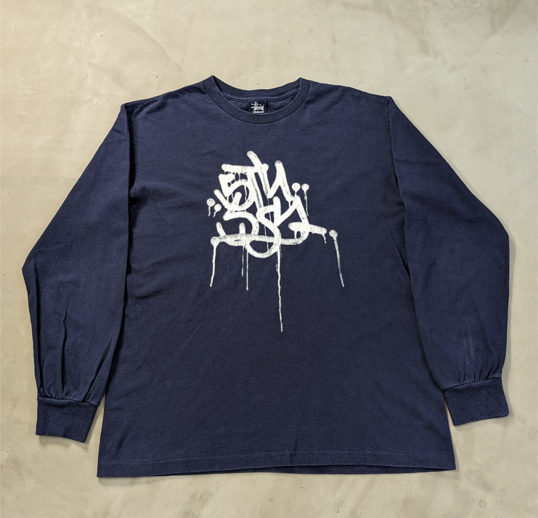 old stussy design print l/s tee 小岩店