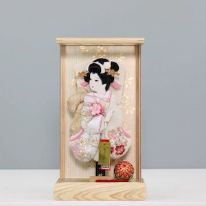 【和奏 振袖羽子板 鹿の子絞り刺繍 9号】 羽子板飾り アクリルケース飾り 羽子板|桜|アクリル仕様|和モダン|コンパクト