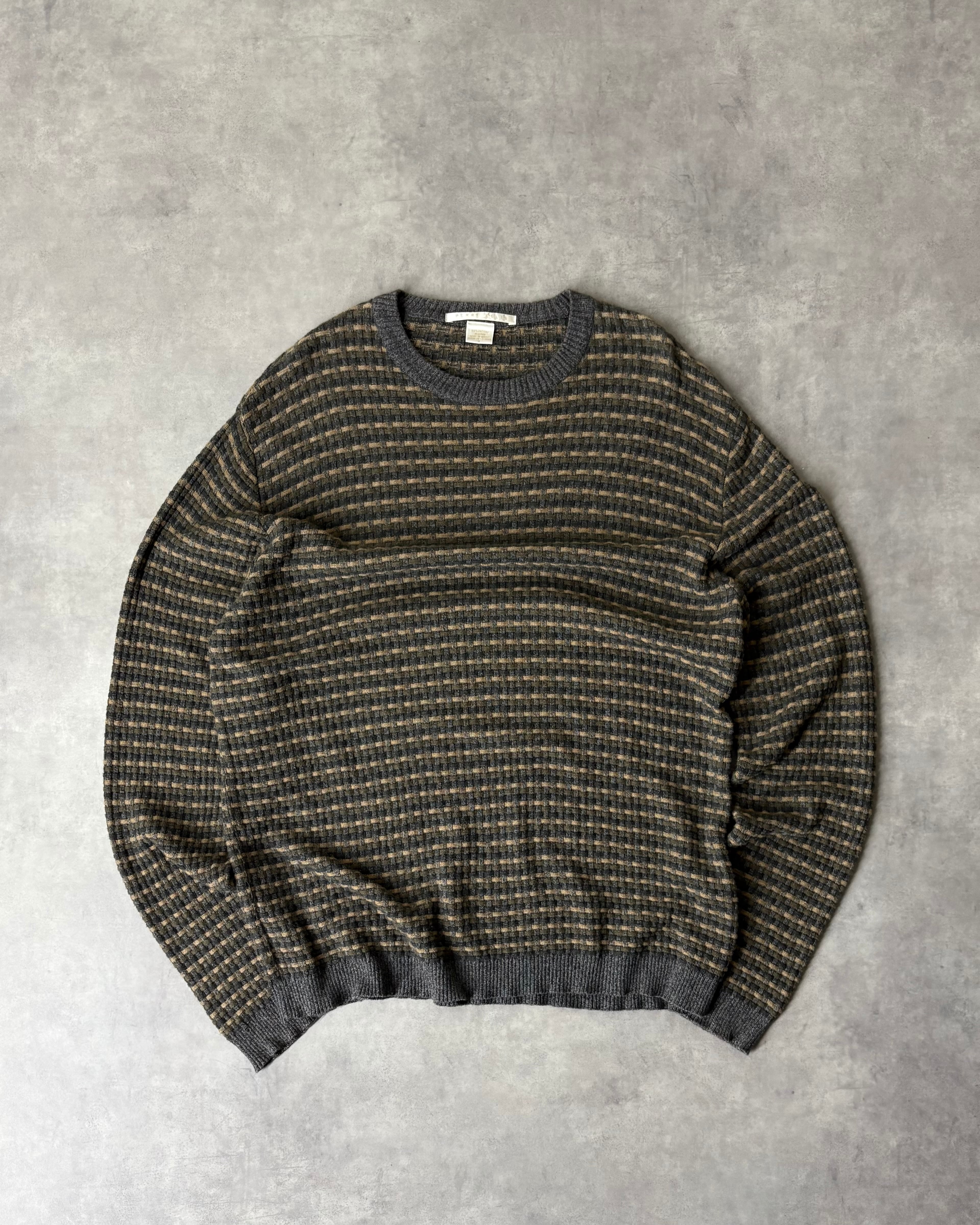 90s PERRY ELLIS Jacquard Pattern Cotton Knit