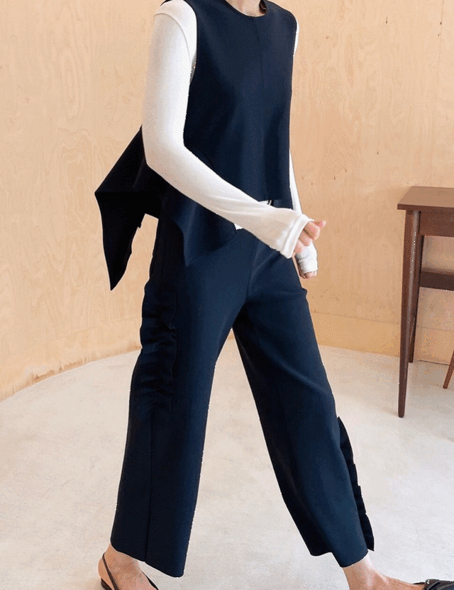 【24aw】Irregular Vest_Black