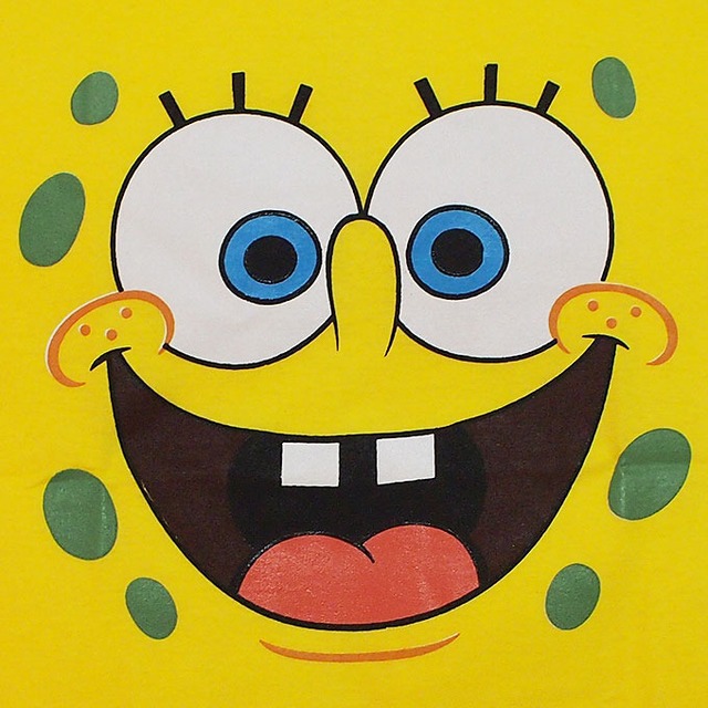SpongeBob SquarePants/スポンジボブ・スクエアパンツ イエロー Tシャツ(b069) | -heatscry-