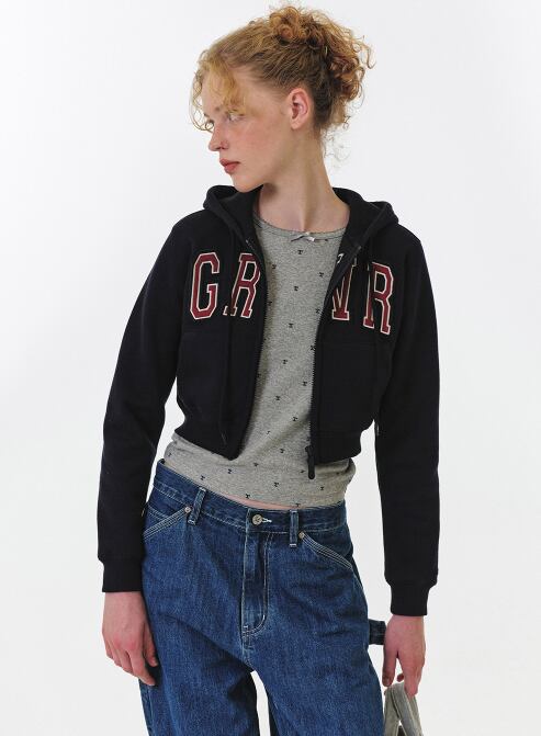 GROVE] GRVR CROP HOODIE ZIP-UP 正規品 韓国ブランド 韓国