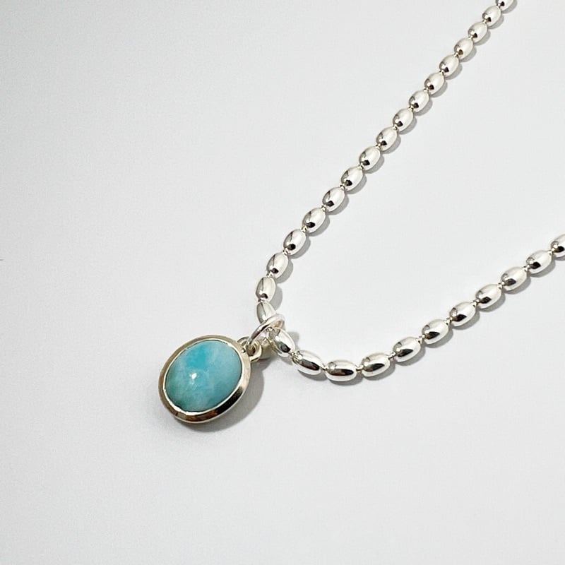 Lagoon Original ラリマー シンプル オーバル ペンダント S サイズ (チェーンオプション)