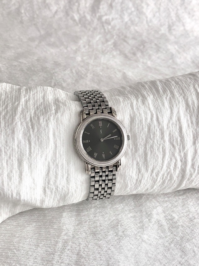 Yves Saint Laurent イヴ・サンローラン 腕時計 シルバー ブルー YSL ステンレススチール 5920-H15432 クウォーツ vintage ヴィンテージ オールド b3tud4