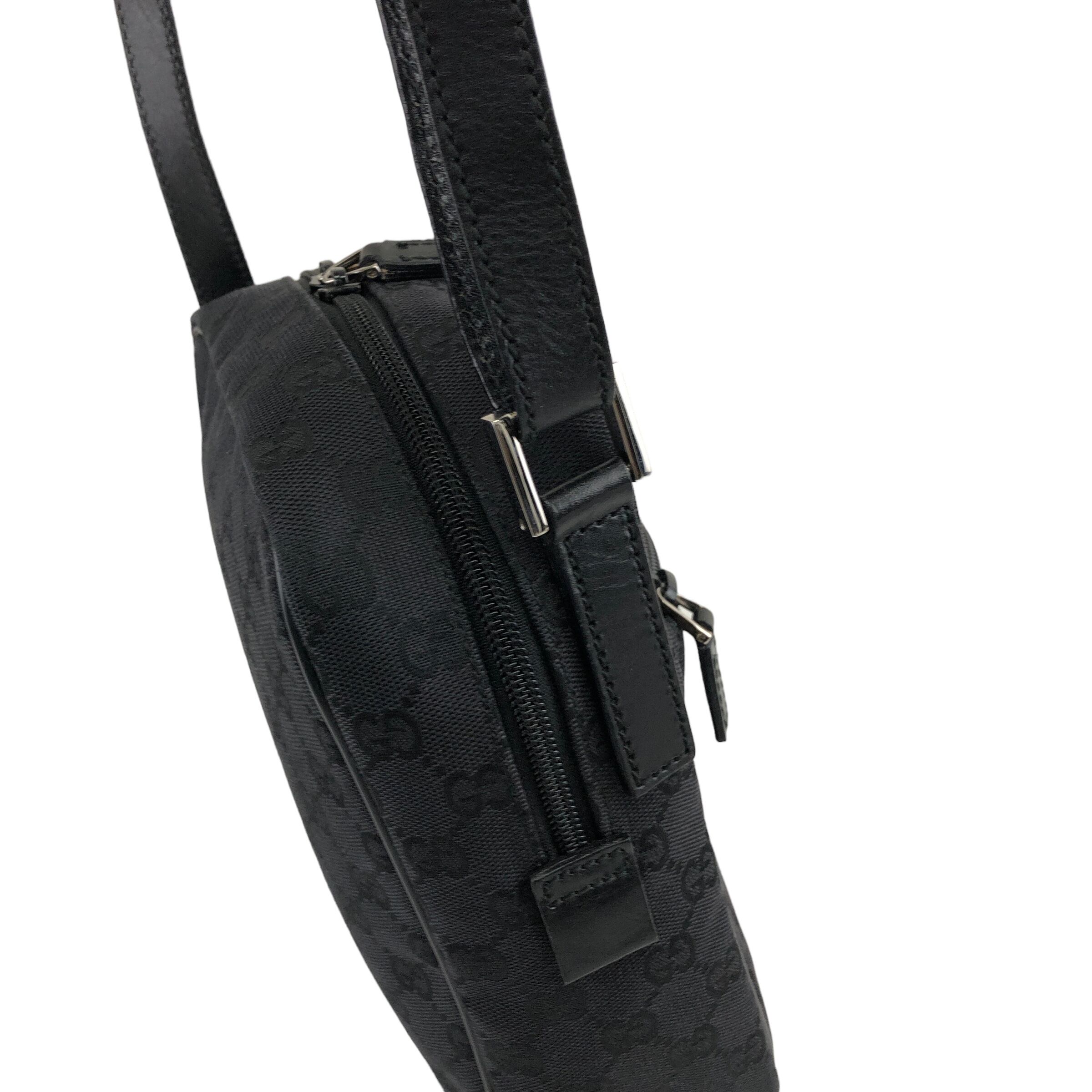 GUCCI グッチ GG柄 キャンバス ショルダーバッグ ブラック vintage