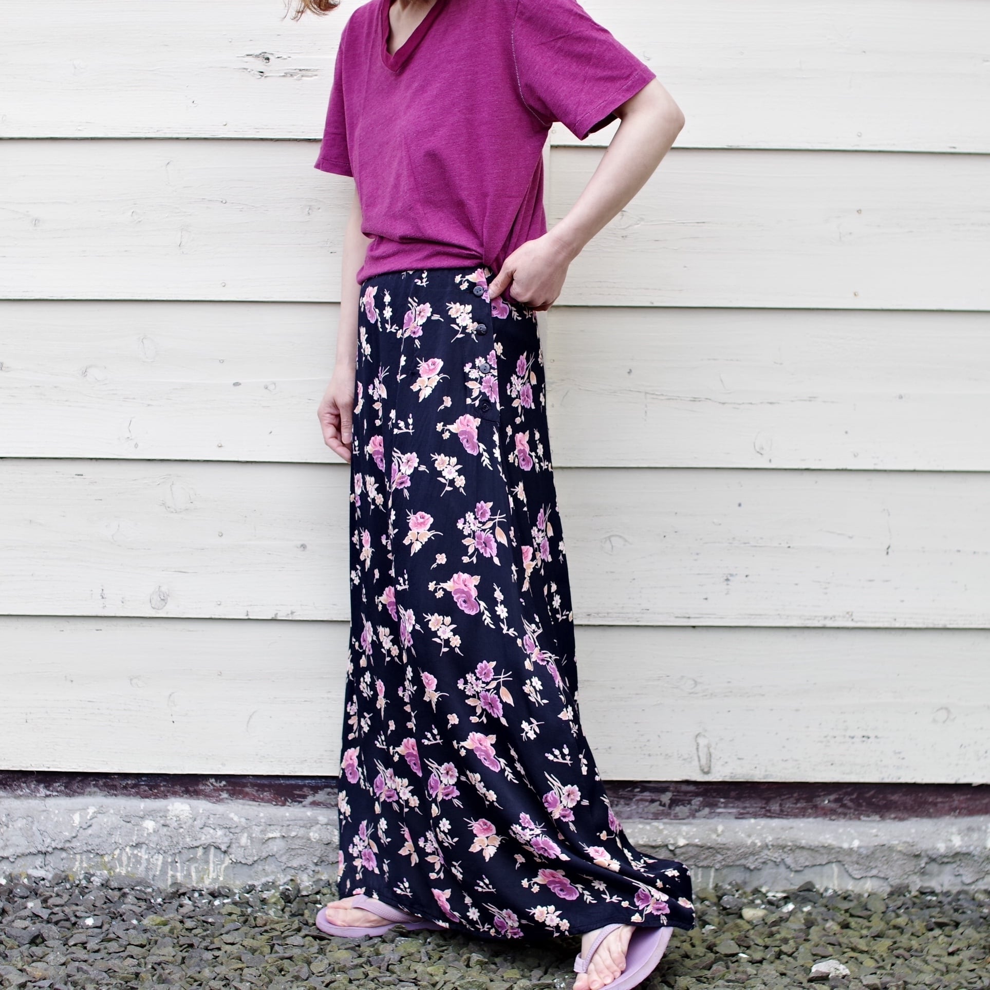 Flower Print Skirt / 花柄 ロング スカート | 古着屋 仙台 biscco