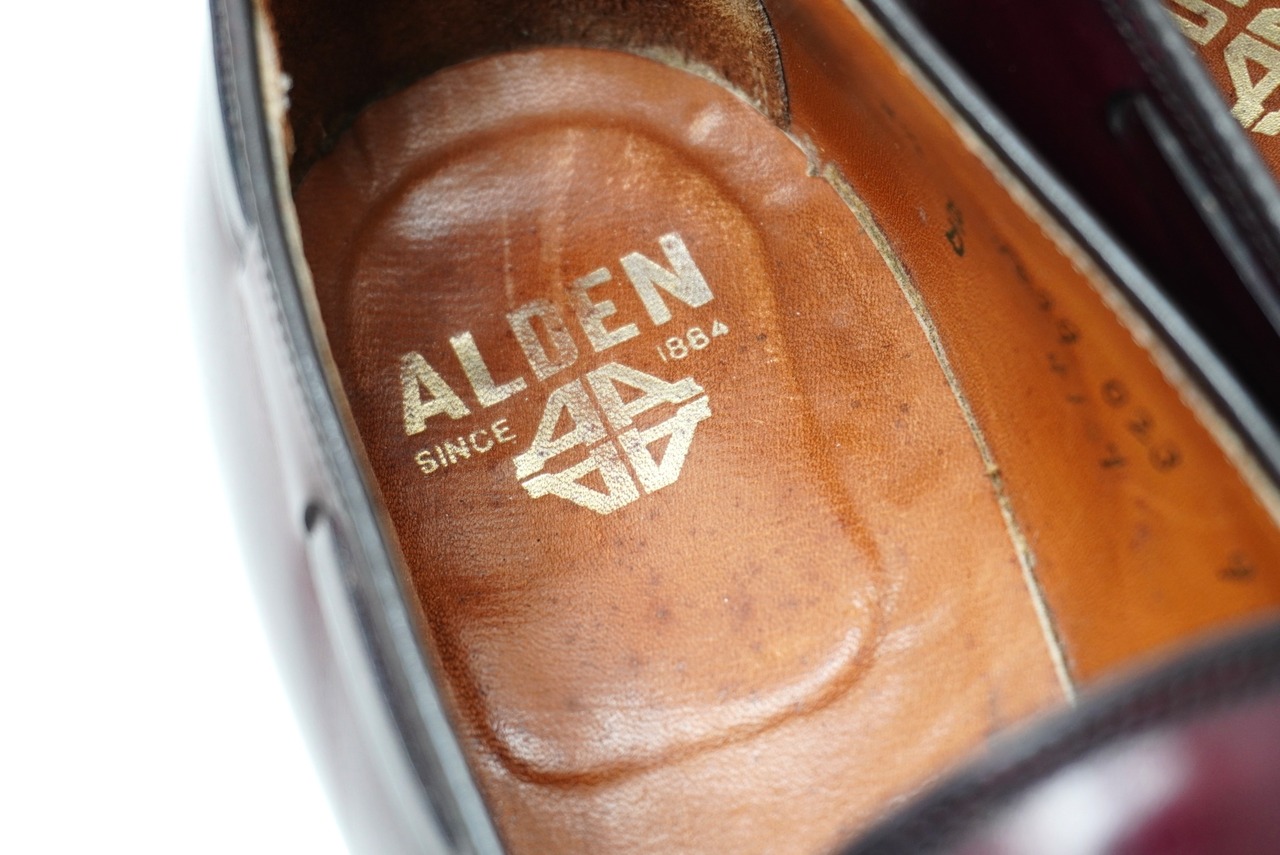 【ALDEN】Quilted Loafers Burgundy 8h D (Second Hand)