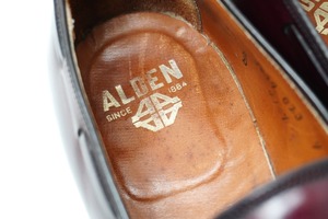 【ALDEN】Quilted Loafers Burgundy 8h D (Second Hand)
