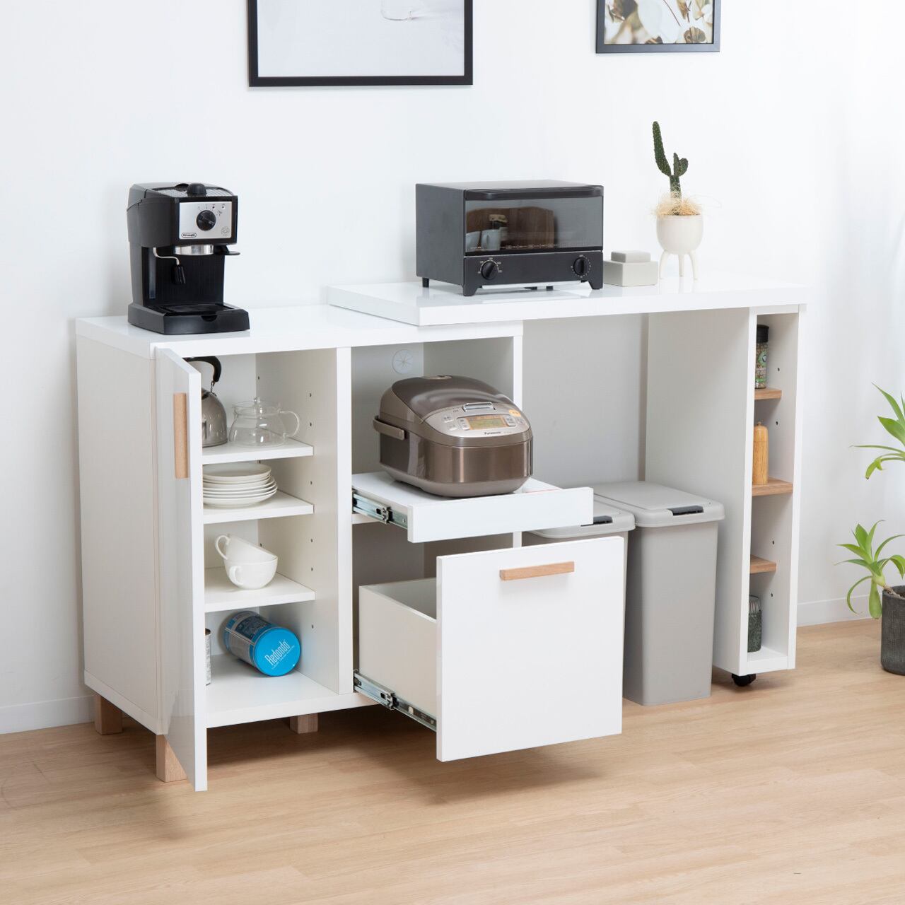 カウンターテーブル キッチン くろし バーカウンター 収納ラック  