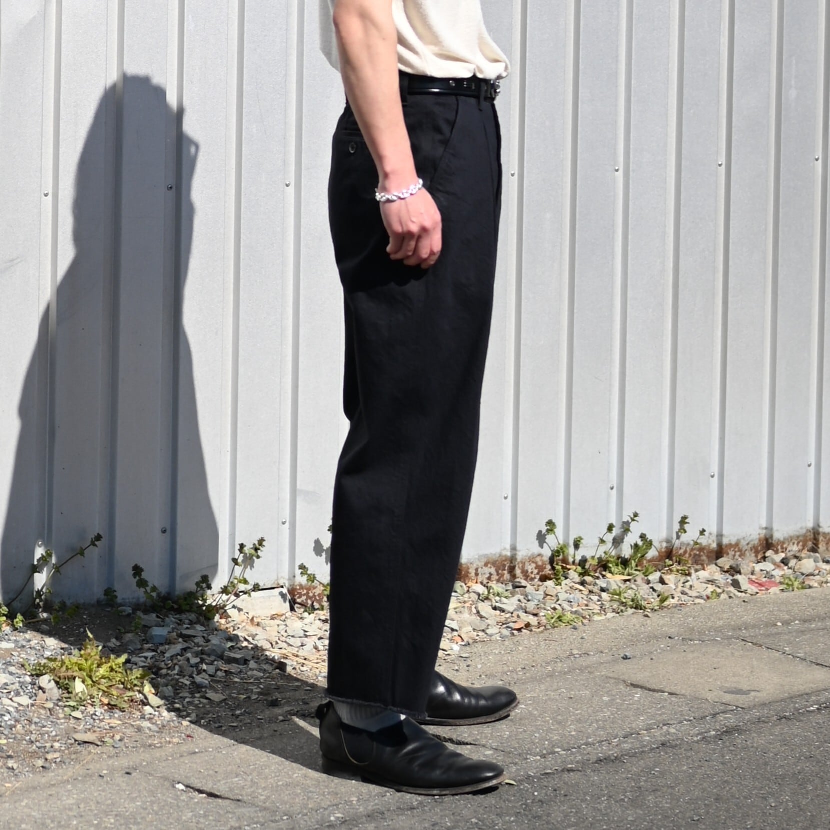 さともも SAYATOMO / 2-Tack Cutoff Wide Denim Pants | GANKO