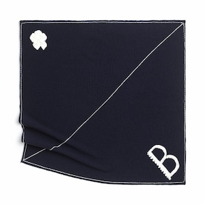 BARRIE ”B”LOGO CASHMERE STOLE NAVY